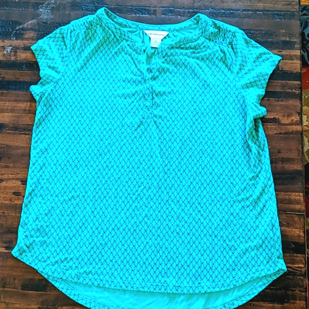 Emerald green cap sleeve tee Size L